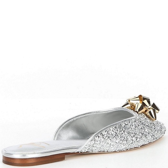 NWT Antonio Melani x The Nat Note Estrella Textured Ornamented Bow Dress Mules - Picture 3 of 14